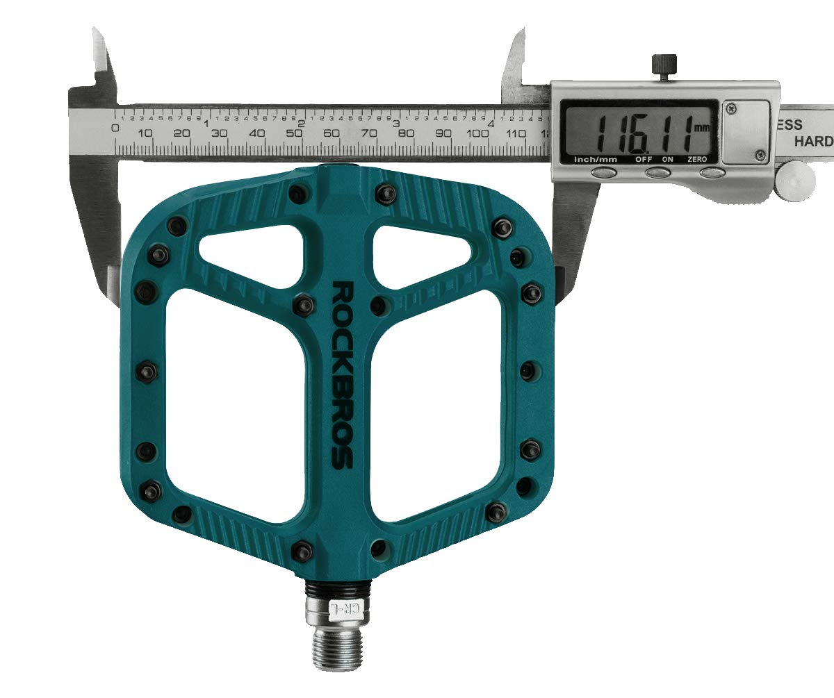 ROCKBROS Mountain Bike Pedals Nylon Composite Bearing 9/16" MTB Bicycle Pedals with Wide Flat Platform