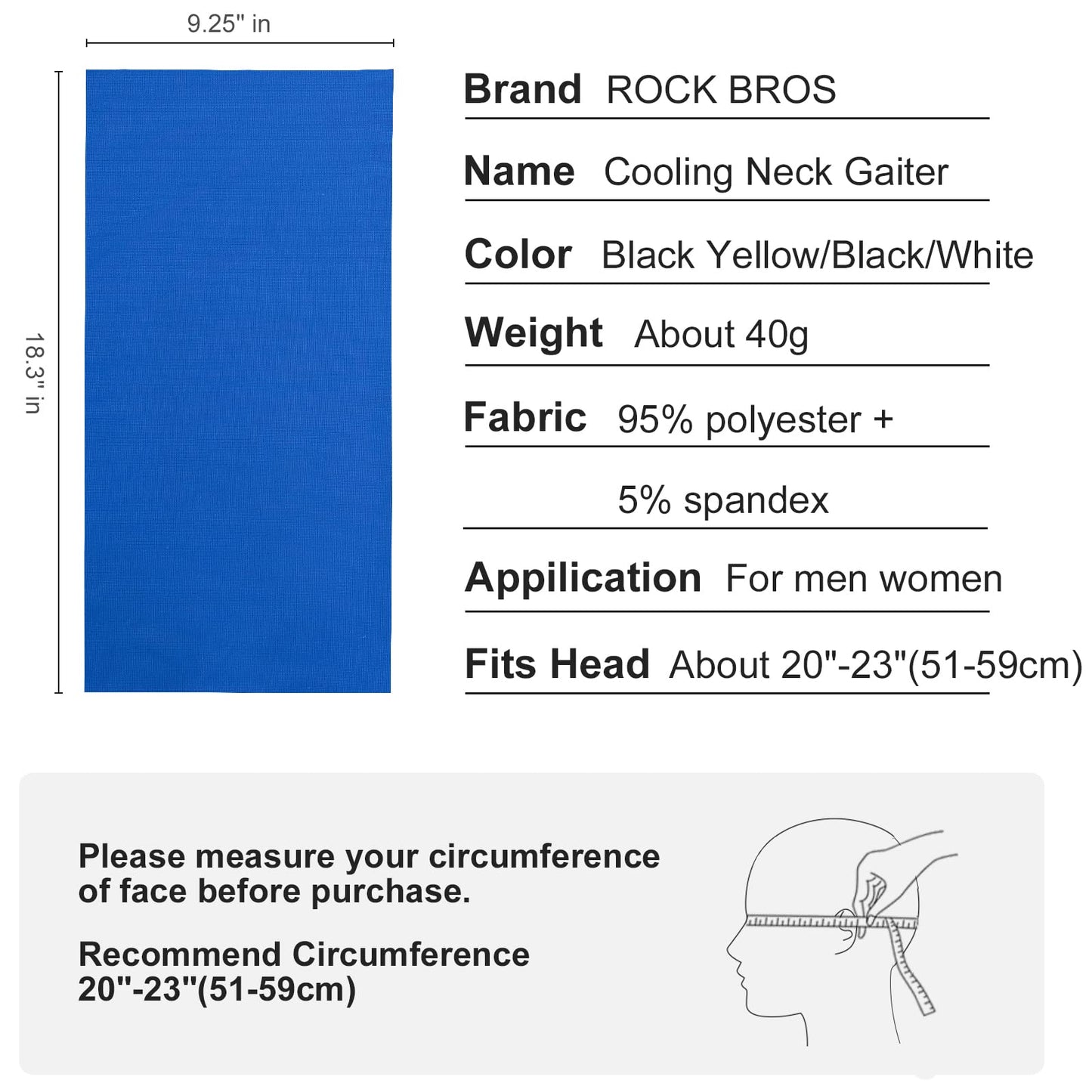 ROCKBROS Cooling Neck Gaiter Face Mask Fishing Scarf Face Cover for Men Women