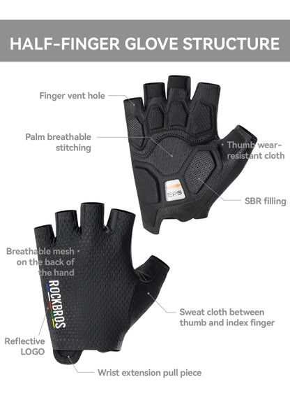 Breathable Anti-Slip Half Finger Cycling Gloves | ROAD TO SKY