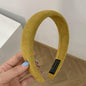 Candy colored velvet with wide edge sponge headband flocking