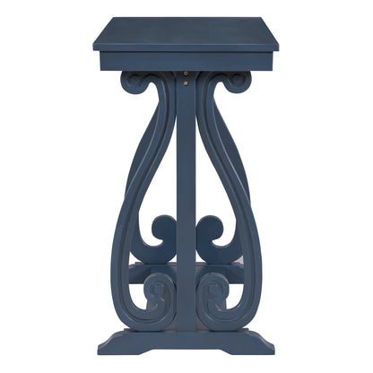 48-Inch Rustic Vintage Console Table --- Farmhouse Style Entryway Table with Open Shelf and Sturdy Construction (Navy)