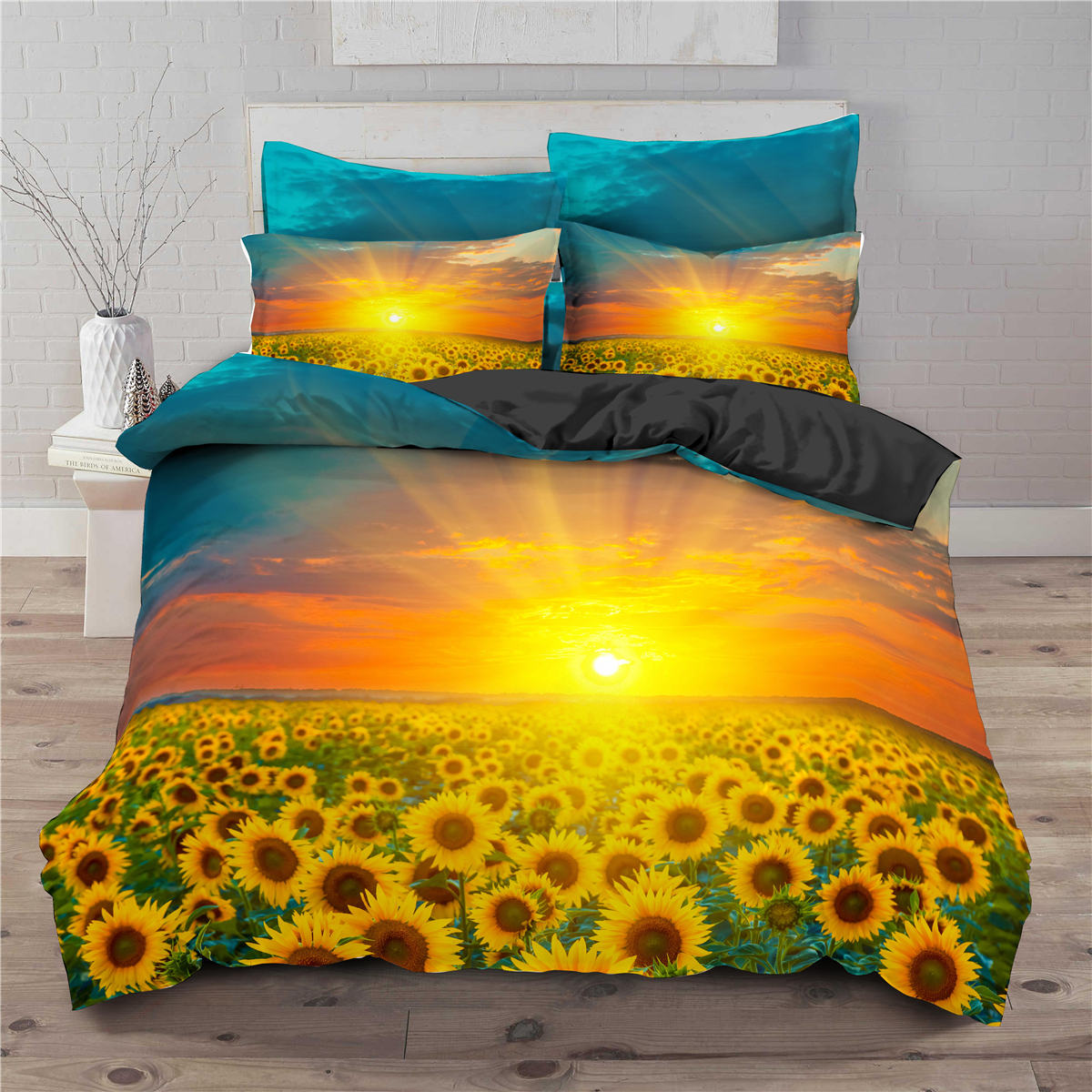 Sunflower 3D digital print set of 3 pieces/2 pieces
