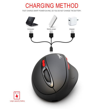 2.4G wireless mouse rechargeable vertical mouse with 7 buttons ergonomic design