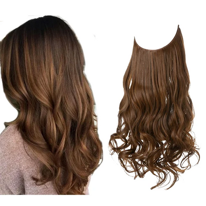 One-piece women's hair extension piece with abundant hair volume U-shaped fishing line invisible and natural long curly hair