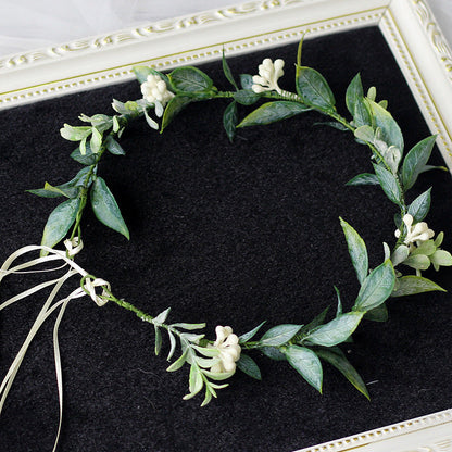 Minimalist Forest Flower Wreath Headflower Pregnant Women Spring Forest Shooting Green Plants Fresh Headwear Children's Festival Accessories