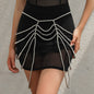 Minimalist party butterfly corset chain women's body chain imitation pearl tassel waist chain shoulder chain jewelry