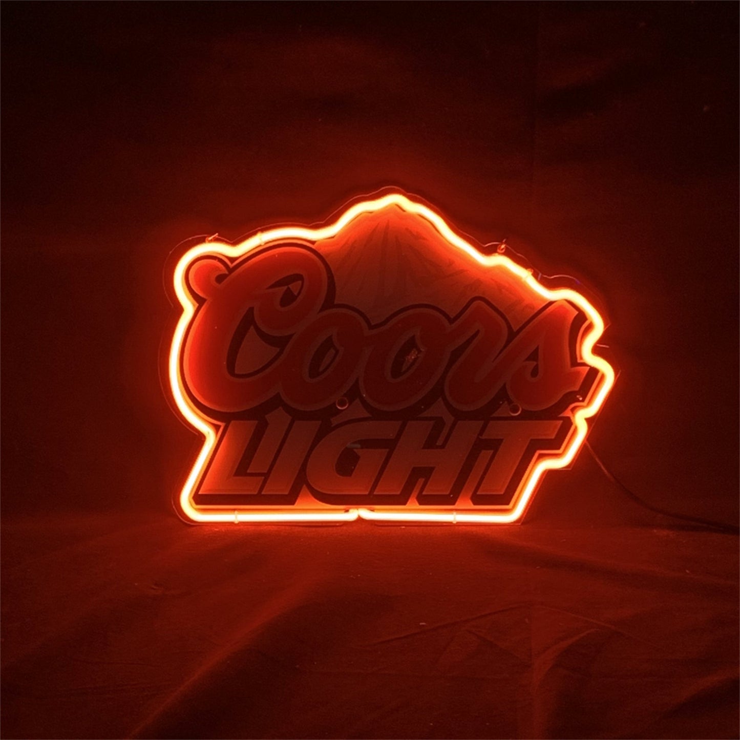 Coors Light Neon Sign Outline with UV-printed