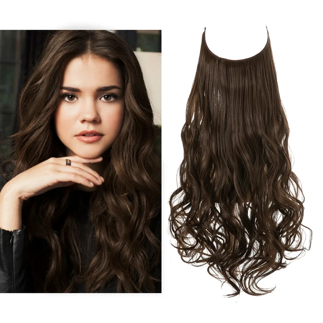 One-piece women's hair extension piece with abundant hair volume U-shaped fishing line invisible and natural long curly hair