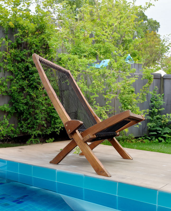 folding roping wood chair