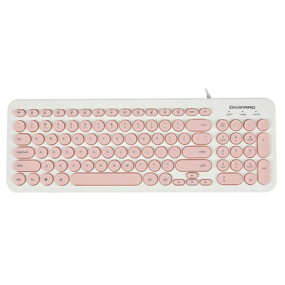 D520 Silent Wired Esports Keyboard USB Ultra Thin 104 Key Business Office Retro Punk Computer Gaming Keyboard