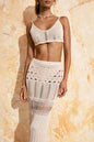 Women's solid color sexy knitted hollow bikini swimsuit cover sun protection clothing