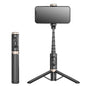 Mobile Phone Bluetooth Selfie Stick with Rotating Fill Light and Hidden Tripod Live Streaming Stand