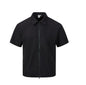 Zipper short sleeved shirt men's loose solid color shirt
