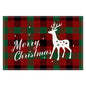 Christmas Tree Elk Printed Meal Mat Christmas Striped Checkered Table Mat White Hemp Western Food Mat
