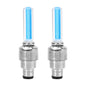 FORAUTO 2PCS Car Wheel LED Light Motocycle Bike Light Tire Valve Cap Decorative Lantern Tire Valve Cap Flash Spoke Neon Lamp