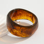 Vintage Irregular Dyeing Bracelet Round Wide Face Acrylic Bracelet for Women
