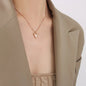 Fashionable and minimalist heart-shaped necklace with titanium steel plated 18K real gold necklace