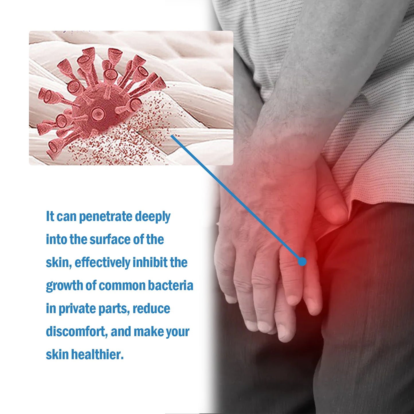 Men's Anti-Itch Cream, Moisturizing Skin, Deodorizing Odor And Relieving Skin Itching And Pain Care Cream