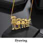 DIY Cutsom Drawing Art Necklaces Personalized Stainless Steel Kids Artwork Logol Pendant Jewelry Gifts for Family Children