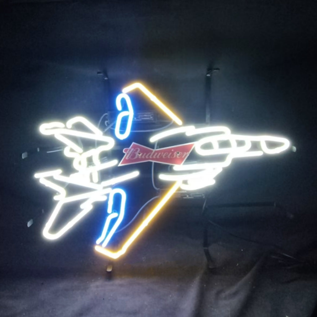 Fighter Plane Budweiser Beer Neon Signs