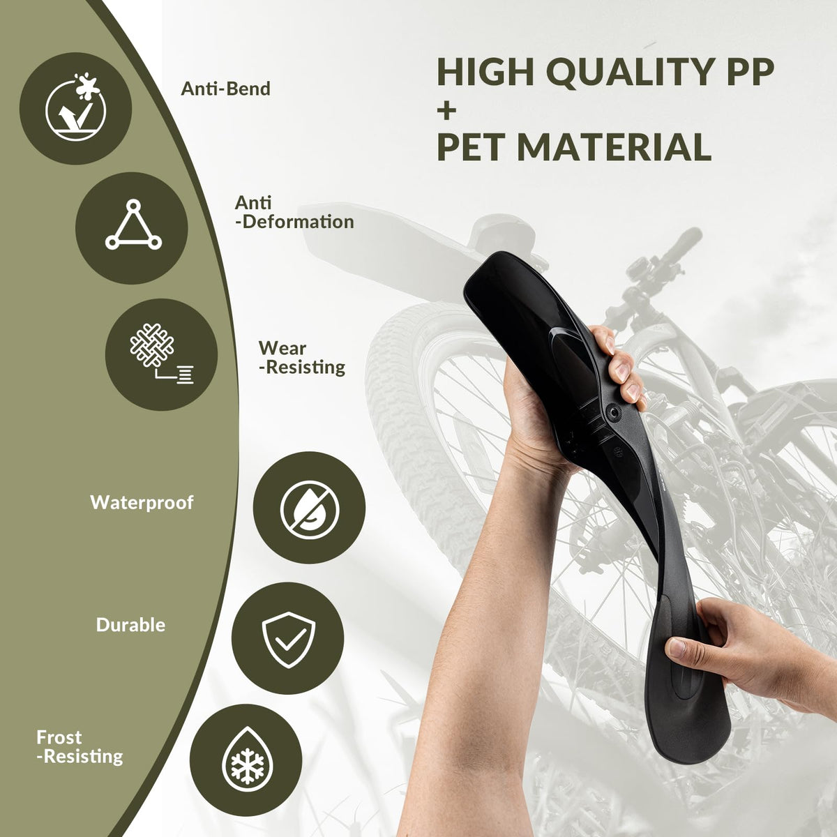 ROCKBROS Adjustable Bike Fender for 26"/27.5"/29" MTB Mud Guards