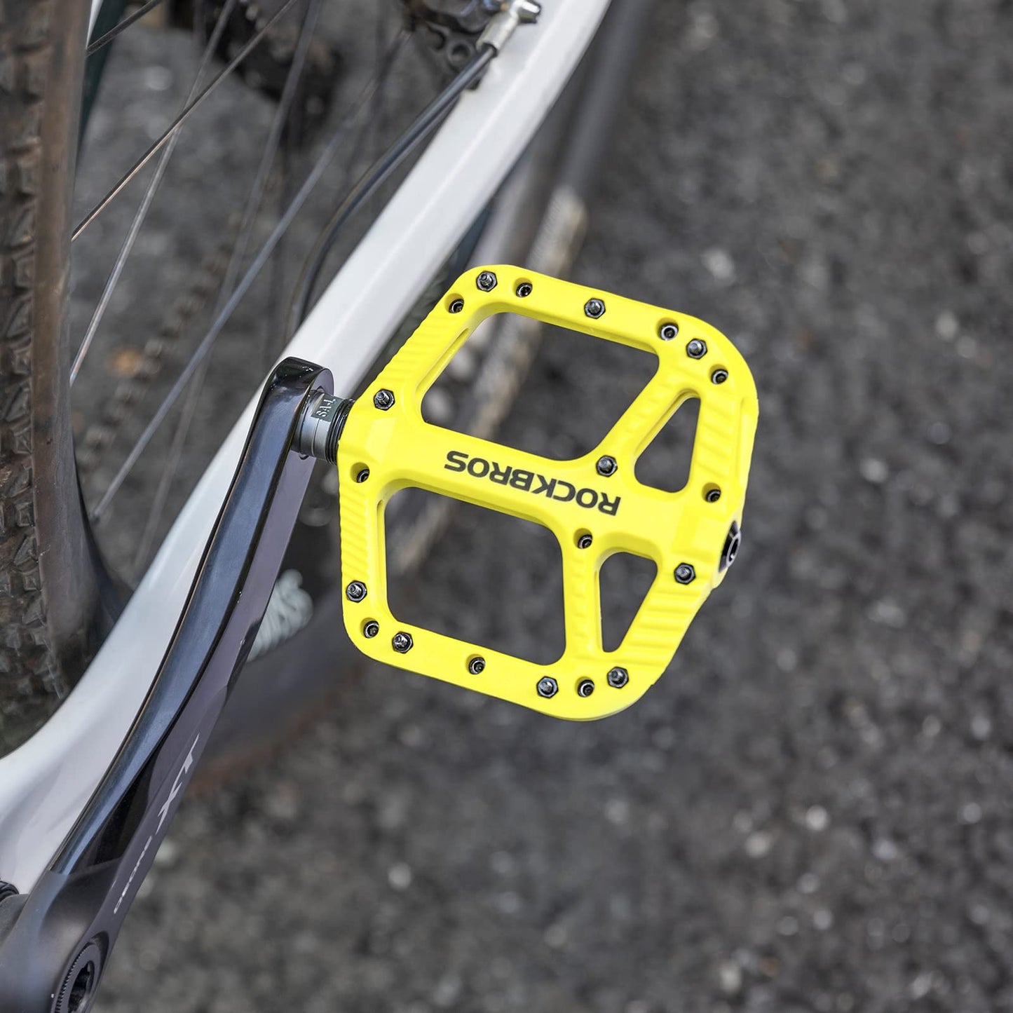 ROCKBROS Mountain Bike Pedals Nylon Composite Bearing 9/16" MTB Bicycle Pedals with Wide Flat Platform