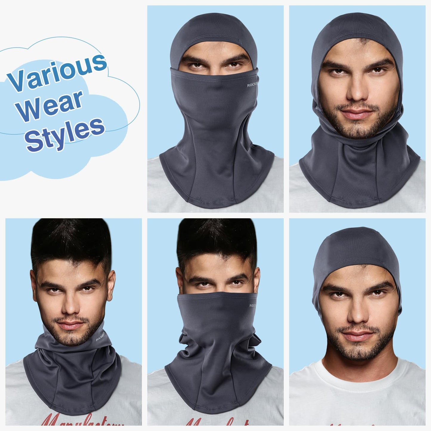 ROCKBROS Balaclava Ski Mask, Windproof Thermal Winter Neck Warmer Hood for Men  Women