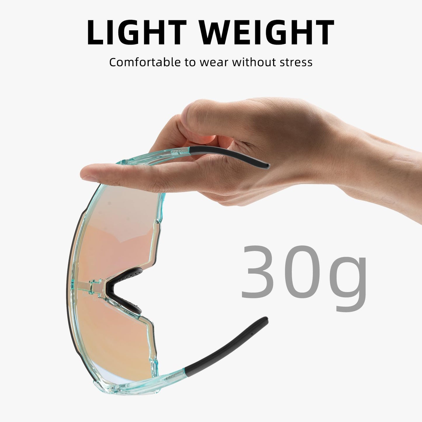 ROCKBROS Photochromic Sport Cycling Sunglasses for Men Women Lightweight UV Protection