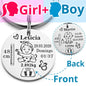 Lovely Personalized Baby Boys Girls Keychain  Name Birth Weight Height For Newborn Commemorate New Mom Dad Gift Keyring P026_C