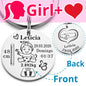 Lovely Personalized Baby Boys Girls Keychain  Name Birth Weight Height For Newborn Commemorate New Mom Dad Gift Keyring P026_C