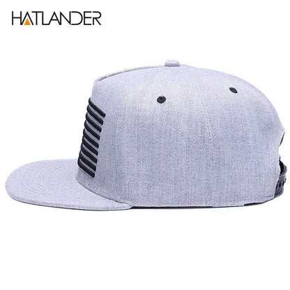 Raised Flag Embroidery Snapback Cap