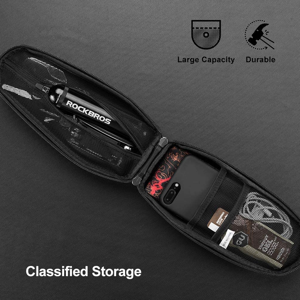 ROCKBROS Top Tube Bike Bag Bike Front Frame Bag EVA Bicycle Bag  Below 6.2"/6.5"