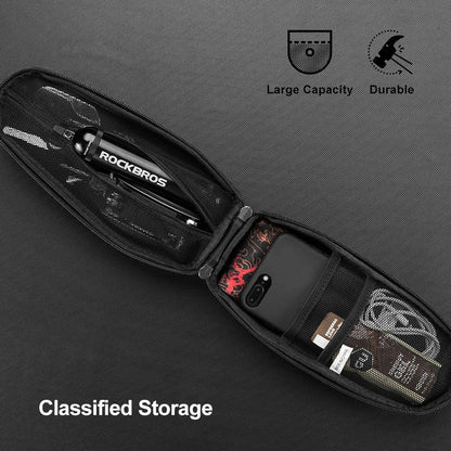 ROCKBROS Top Tube Bike Bag Bike Front Frame Bag EVA Bicycle Bag  Below 6.2"/6.5"