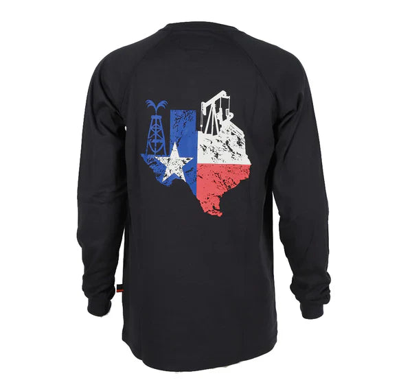 Men's FR Graphic Crew Neck Tee Navy - Texas Flag Slogan