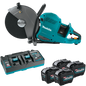 Makita GEC01PL4 80V max (40V max X2) XGT® Brushless 14" Power Cutter Kit with 4 Batteries, AFT®, Electric Brake (8.0Ah)