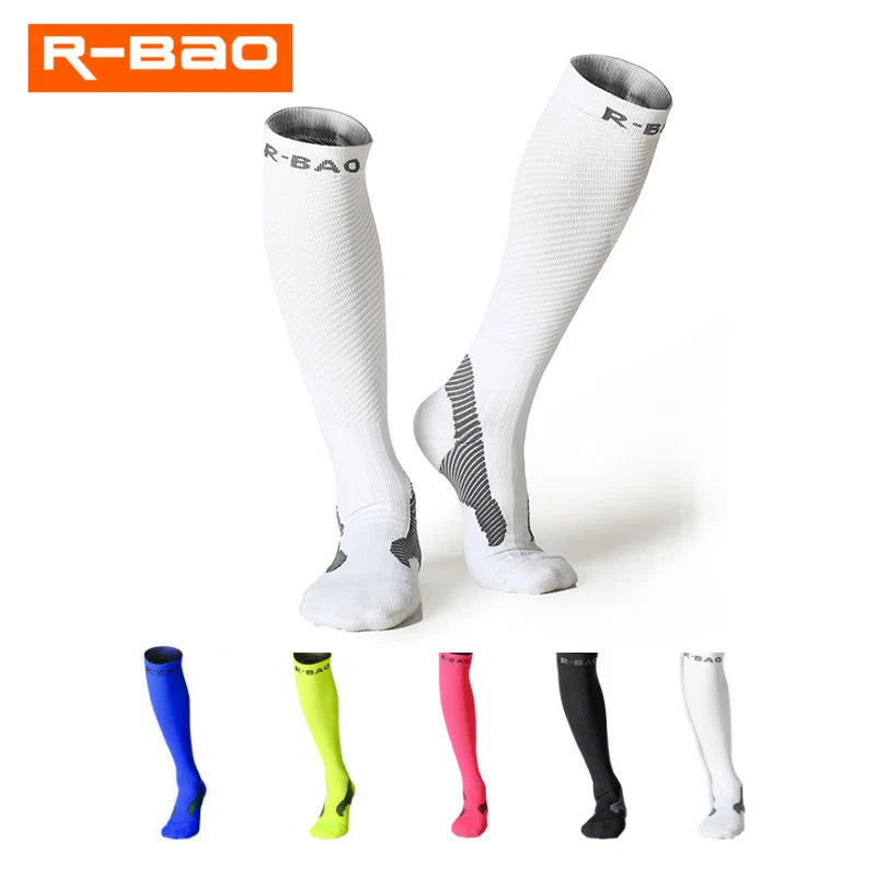 Men/Women Leg Support Stretch Sport Socks Compression Knee High Socks High-quality Runing Marathon Cycling Sock