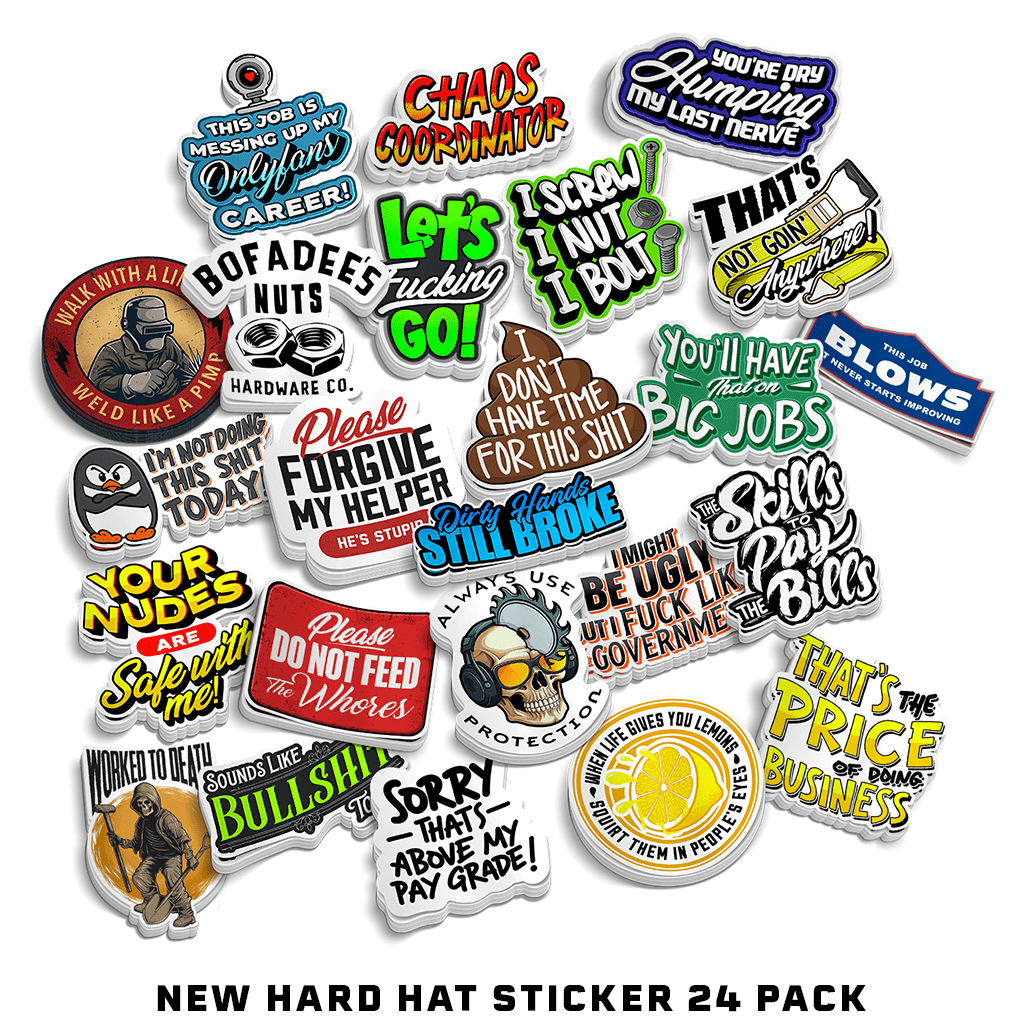 New - Hard Hat Sticker Pack (24)