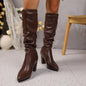 Pointed Pleated-Sleeve High Heel Fashion Boots