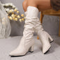 Pointed Pleated-Sleeve High Heel Fashion Boots