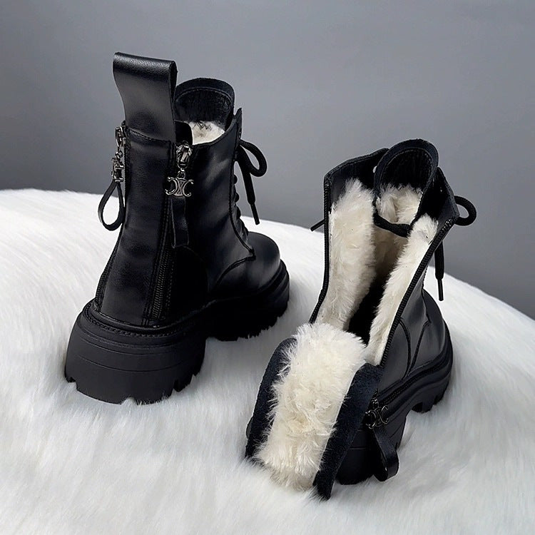 Fur Integrated Thick Bottom Winter Boots