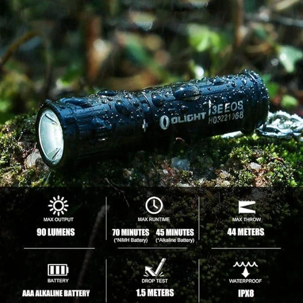 OLIGHT I3EBK i3E EOS Keychain Flashlight - Black