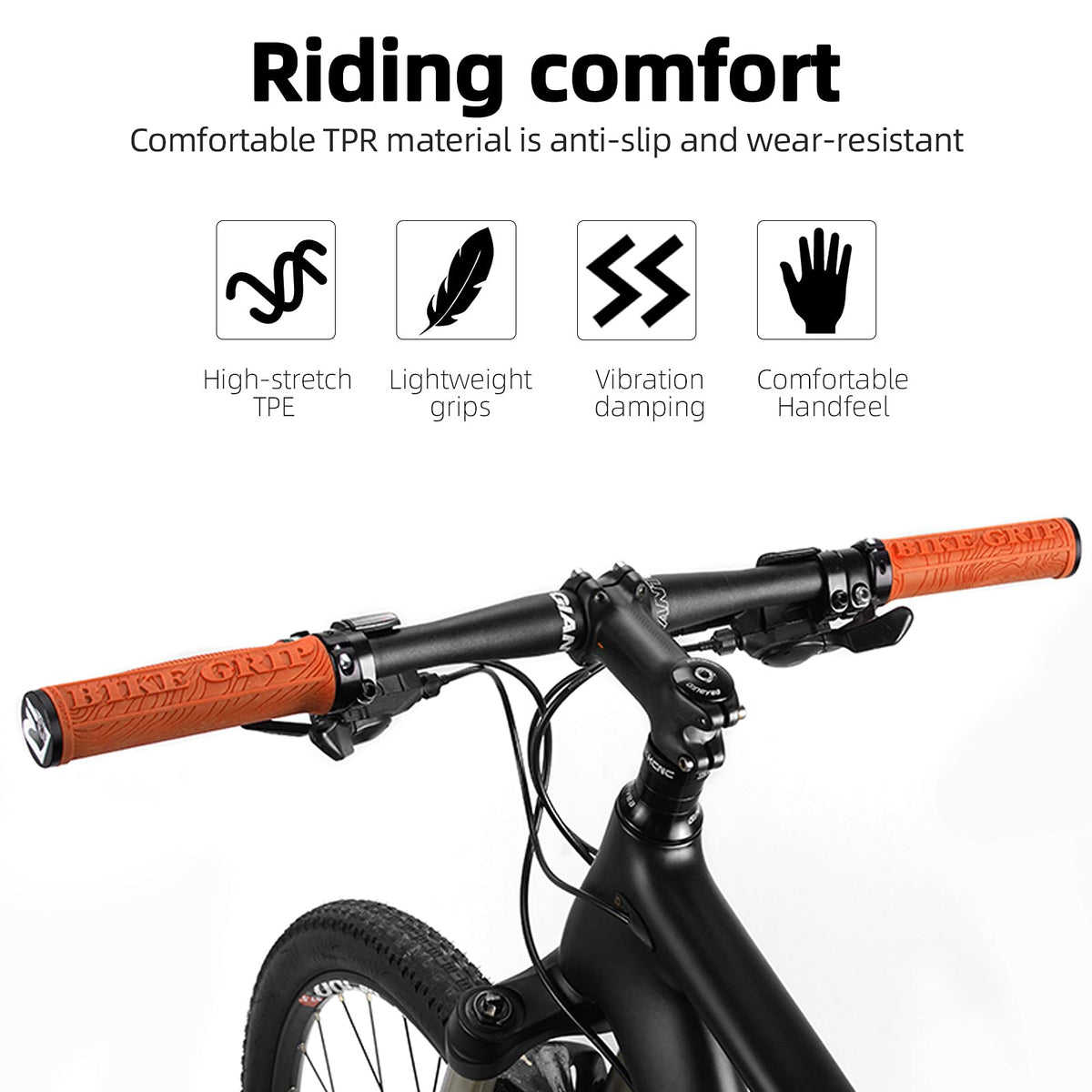 ROCKBROS Bike Handlebar Grips Double Lock-on MTB Bicycle Handle Bar Grips