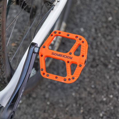 ROCKBROS Mountain Bike Pedals Nylon Composite Bearing 9/16" MTB Bicycle Pedals with Wide Flat Platform