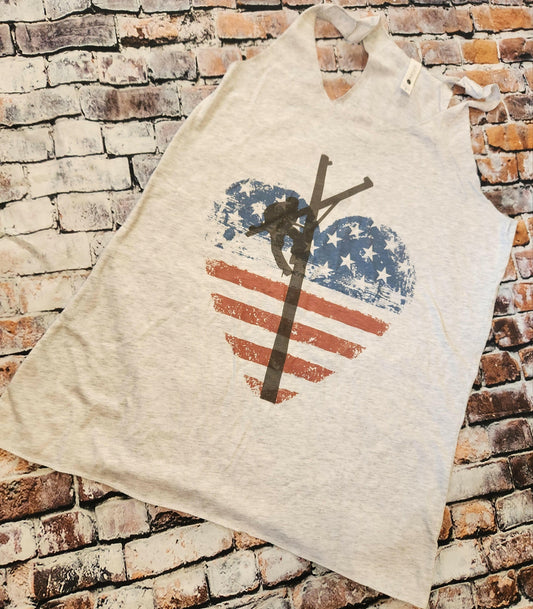 Womens Heart Flag Tank W009