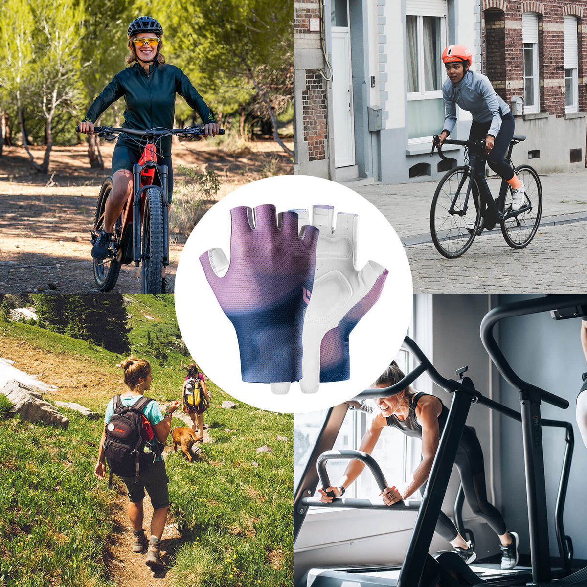 ROCKBROS Half-Finger Women Cycling Gloves Shock-Absorbing