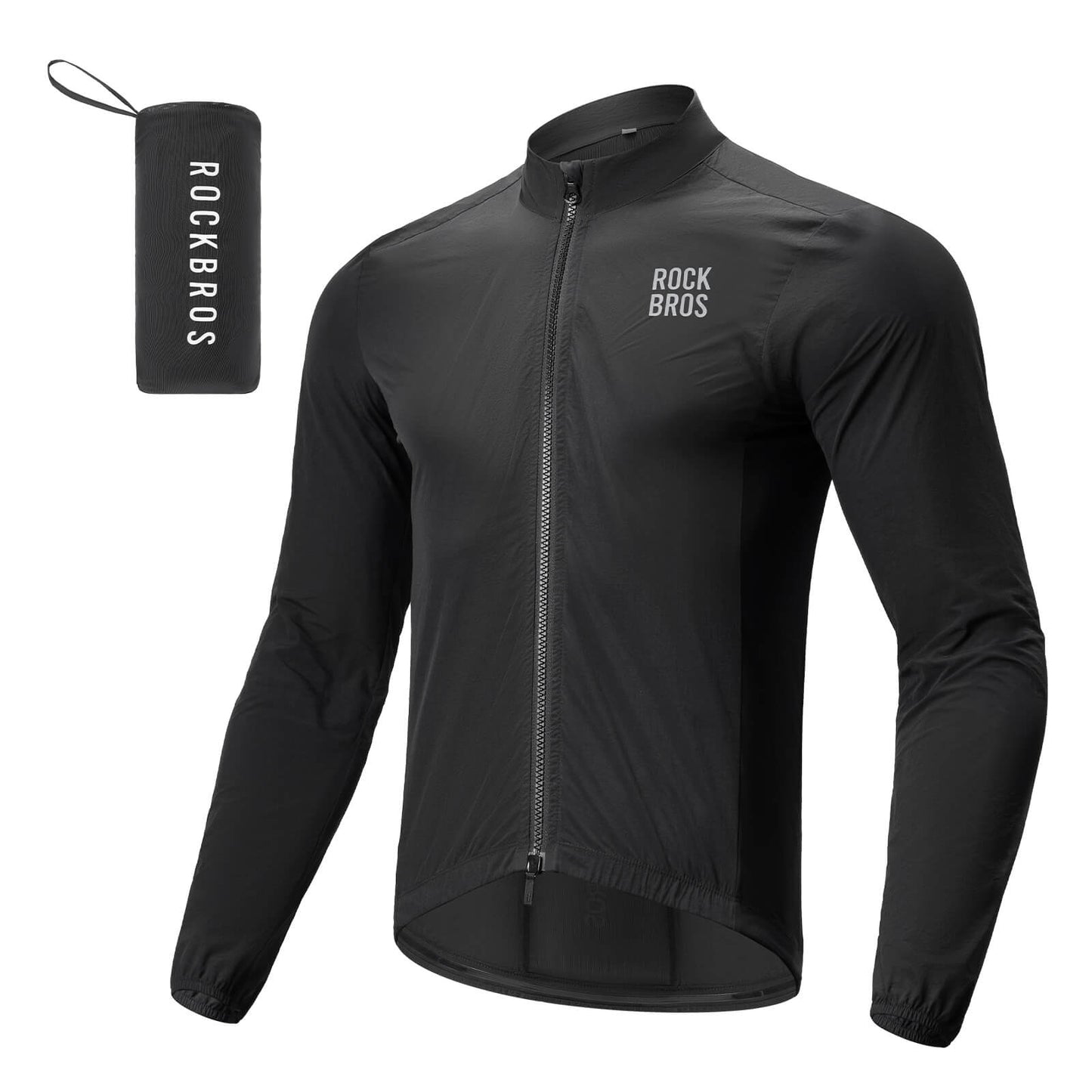 ROCKBROS Long-Seeved Cycling Windbreaker Jacket Foldable