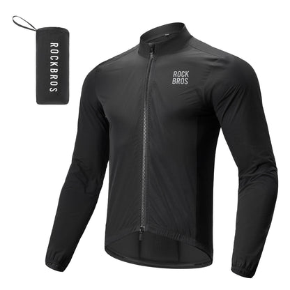 ROCKBROS Long-Seeved Cycling Windbreaker Jacket Foldable