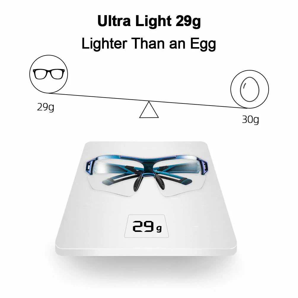 ROCKBROS Cycling Sunglasses Photochromic Bike Glasses for Men Women Sports Goggles UV Protection