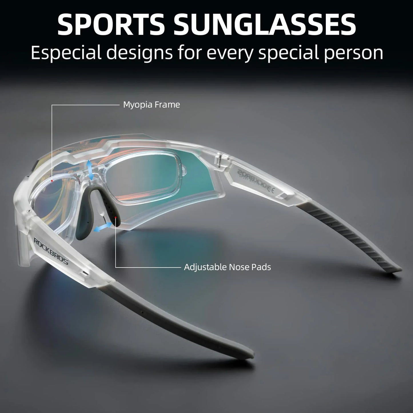 ROCKBROS Photochromic Sports Sunglasses UV Protection for Men Women Cycling
