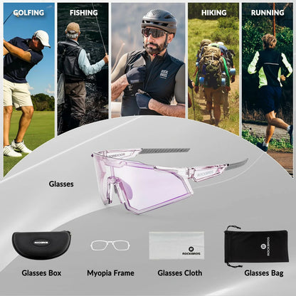 ROCKBROS Photochromic Sports Sunglasses UV Protection for Men Women Cycling